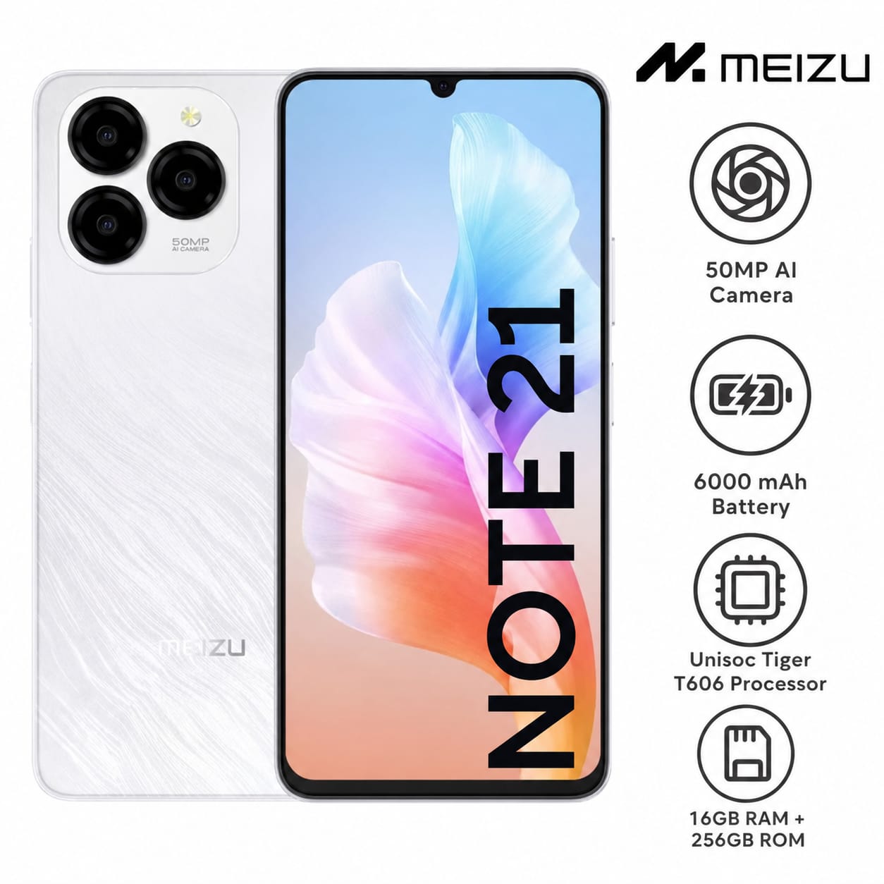 ORGINAL PHONE ON OFFER! MEIZU NOTE 21,256GB ROM + 8GB RAM, 50MP GENUINE REAR CAMERA, 13MP SELFIE, 6000MAH LARGE BATTERY, 6.7 HD DISPLAY T606 UNISOC PROCESSOR, ANDROID 14, SIDE FINGERPRINT, 1YR WARRANT