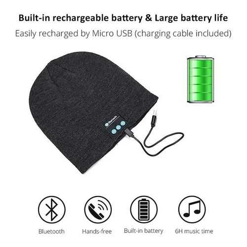 BLUETOOTH  HAT, WIRELESS KNITTED HEADSET HAT, WITH HEADLAMP, STRONG BASS, WARM AND CORMFOTABLE.  CLEAR CALLS AND UPTO 22HRS MUSIC PLAYTIME, FAST CHARGE. MUSIC HAT WIT LED. GIFT FOR BOTH MEN AND WOMEN