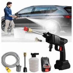 96V High Pressure Car Wash Spray Gun Cordless with Long Hose and Charger