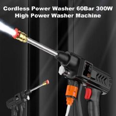 96V High Pressure Car Wash Spray Gun Cordless with Long Hose and Charger