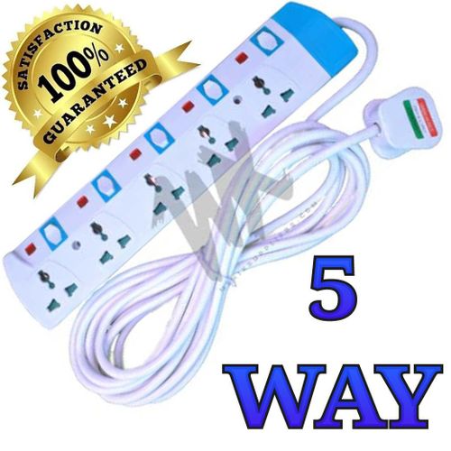 Power King 5 Way Power Extension Cable For Dry Iron Box and Electric Kettle .