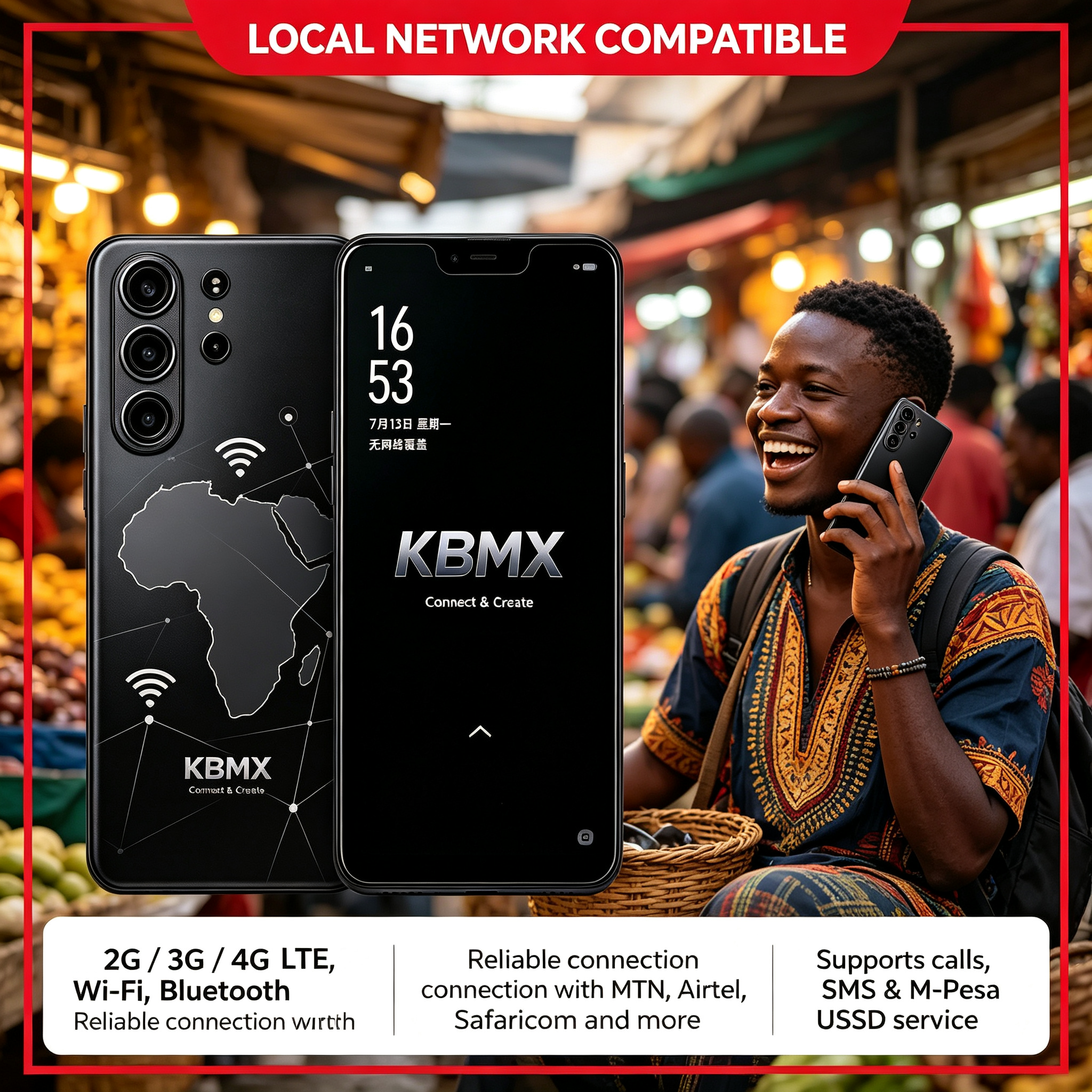 Brand New KBMX Smartphone, Nairobi Stock, 128GB Storage + 8GB RAM, 50MP Camera, 6.7-inch 90Hz Screen, Snapdragon 450 Processor, 5000mAh Battery, 25W Type-C Fast Charge, Android 14. Limited Stock!!!