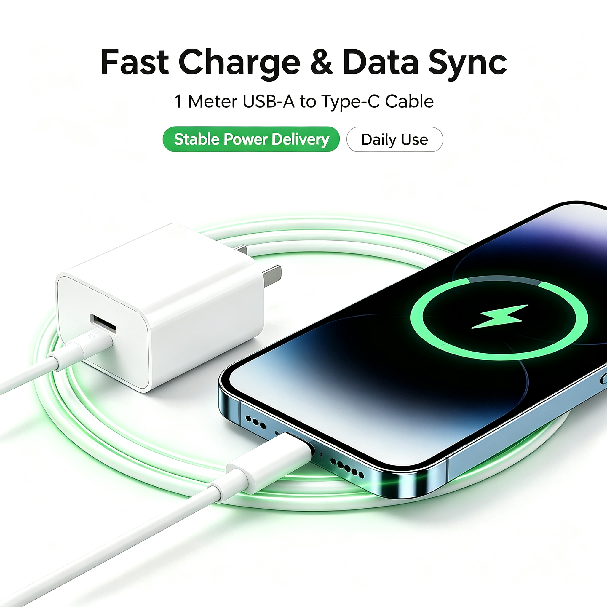 Wall Charger, 5V2A Charger, USB A to Type C Cable, 1M charging cable, Portable Charger Adapter, KBMX portable WiFi charger.1 x Wall Charger, 1 x 1M USB‑A to Type‑C Charging Cable,