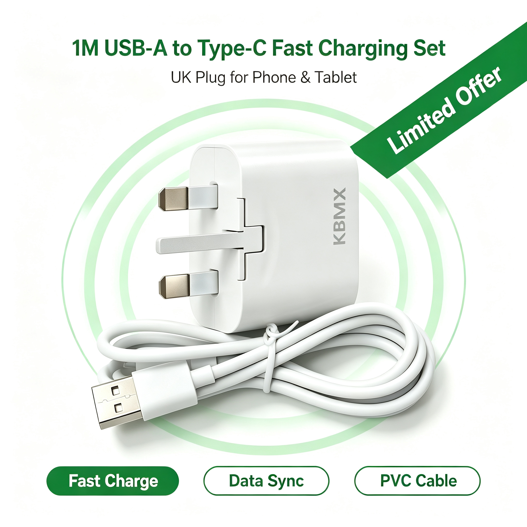 Wall Charger, 5V2A Charger, USB A to Type C Cable, 1M charging cable, Portable Charger Adapter, KBMX portable WiFi charger.1 x Wall Charger, 1 x 1M USB‑A to Type‑C Charging Cable,