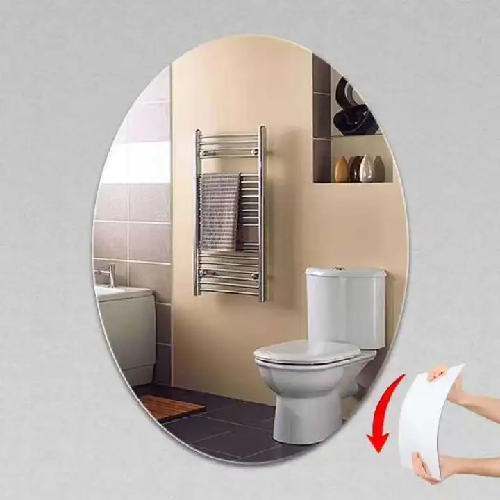 High quality Peel and Stick Unbreakable Mirror - Shatterproof Lightweight Wall Mirror with Adhesive Backing for Home, Bathroom, Cabinet, DIY Deco