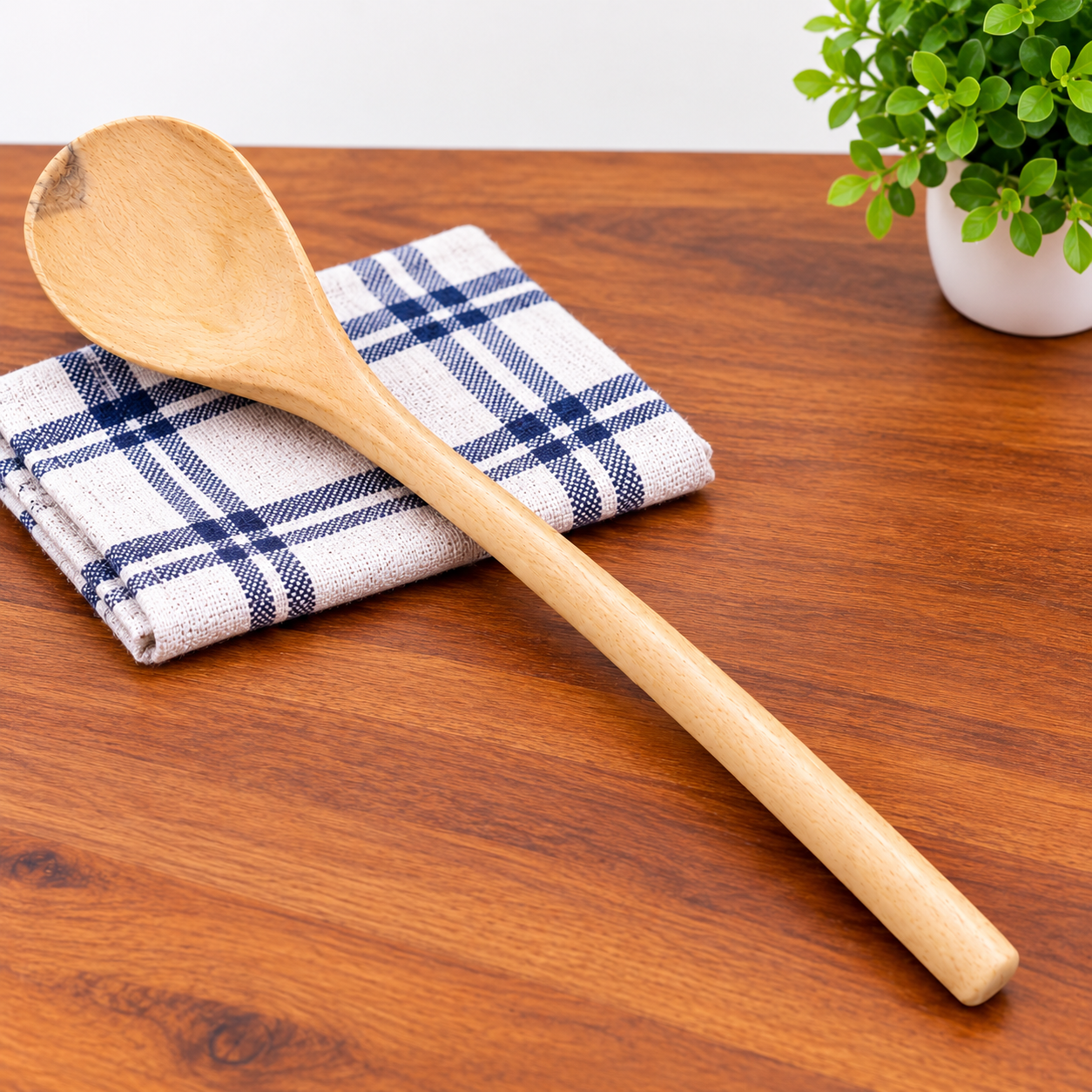 Natural Wooden Cooking Spoon – Durable Kitchen Utensil