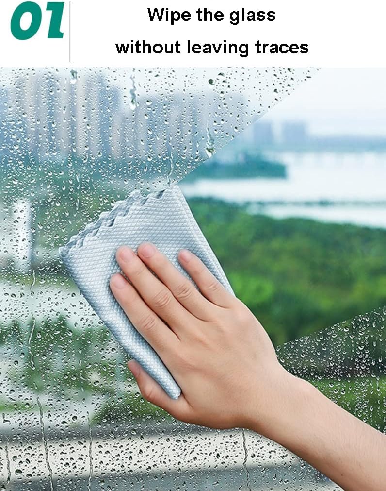 5 Pack Fish Scale Microfiber Cleaning Cloths – Lint-Free Streak-Free Kitchen Dish Towels | Ultra Absorbent Glass, Mirror & Car Cleaning Cloths (30 x 30cm)