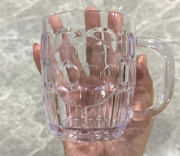 6-Piece Unbreakable Acrylic Beer Mug Set with Handles | Crystal Clear Plastic Beverage Cups | Durable BPA-Free Drinking Glasses for Parties, BBQ, Home & Outdoor Use (300ml/500ml)