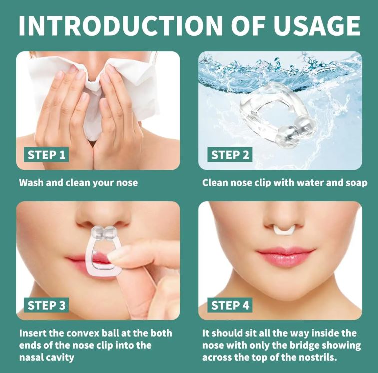 Anti-Snoring Magnetic Nose Clip – Reusable Silicone Snore Stopper Device for Better Sleep, Nasal Breathing Aid