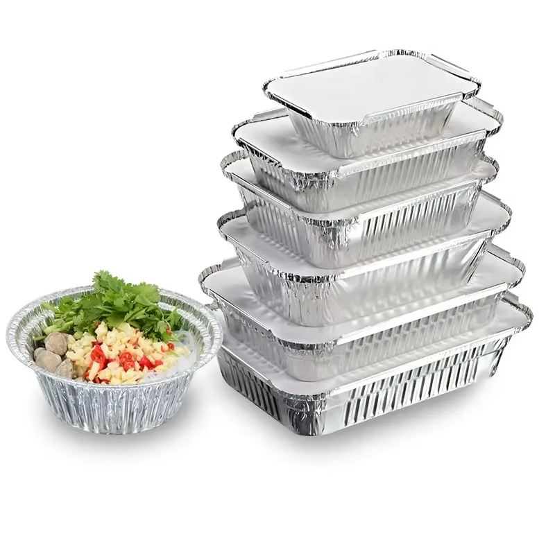 Disposable Aluminum Foil Food Containers with Lids – 10 Pack Takeaway Trays