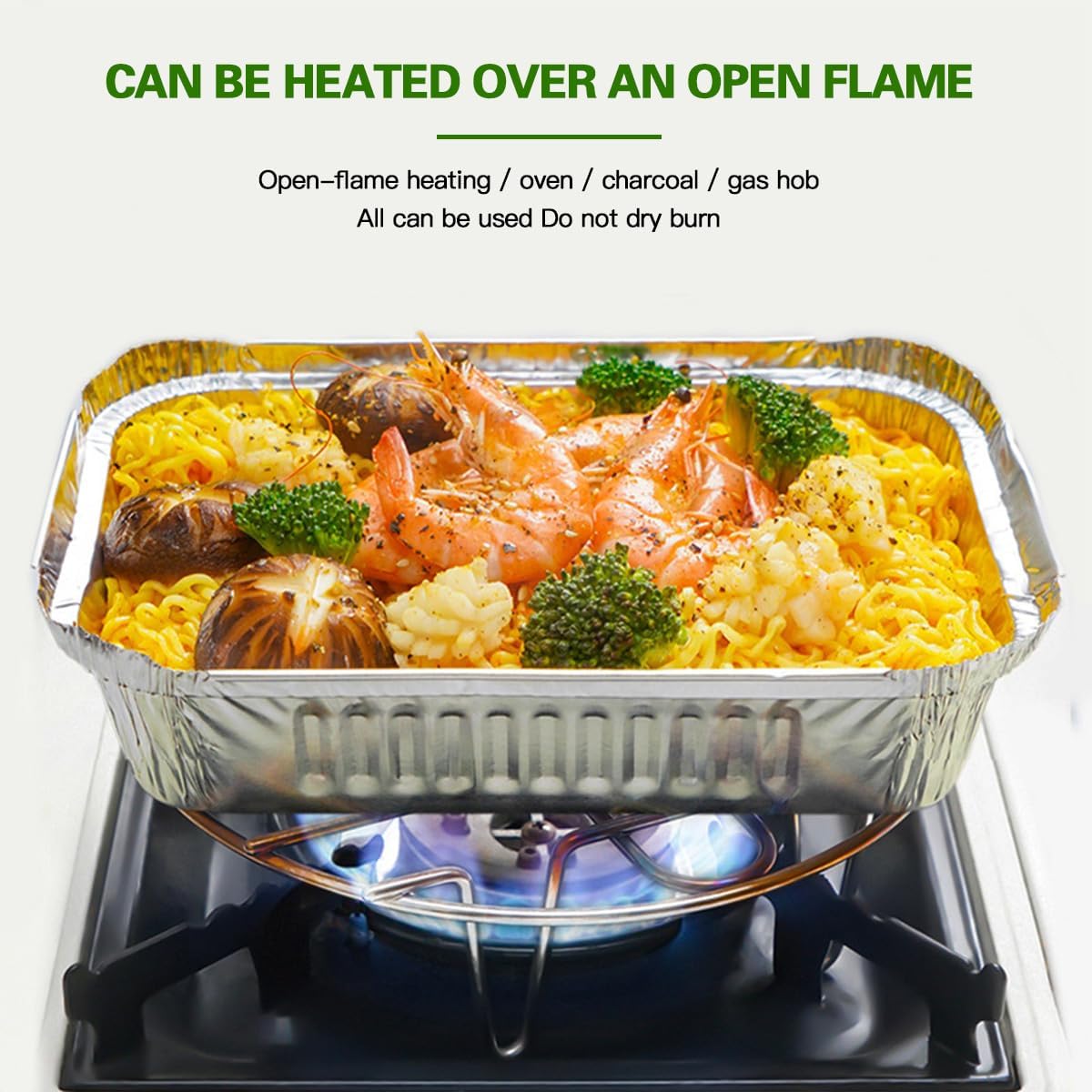 Disposable Aluminum Foil Food Containers with Lids – 10 Pack Takeaway Trays