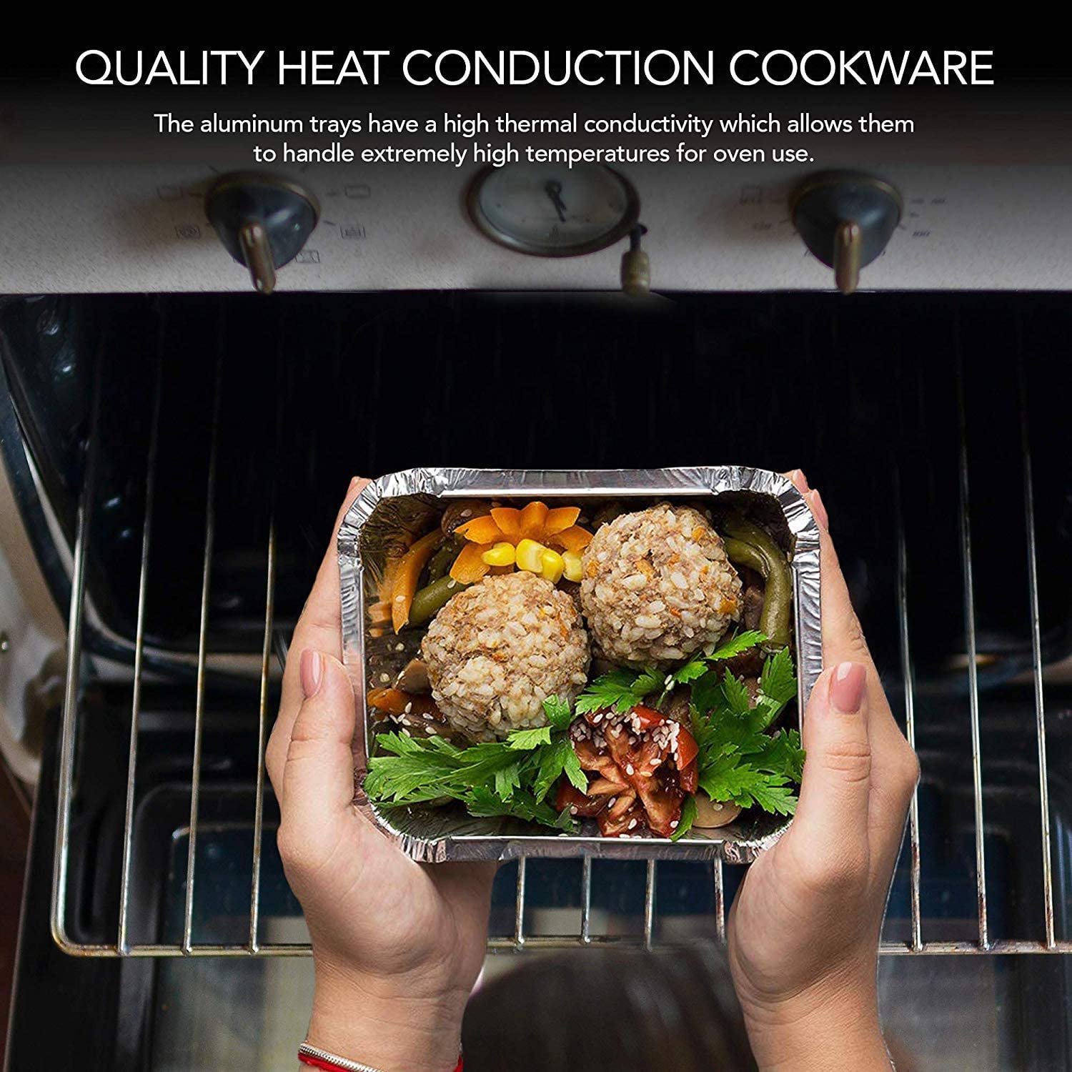 Disposable Aluminum Foil Food Containers with Lids – 10 Pack Takeaway Trays