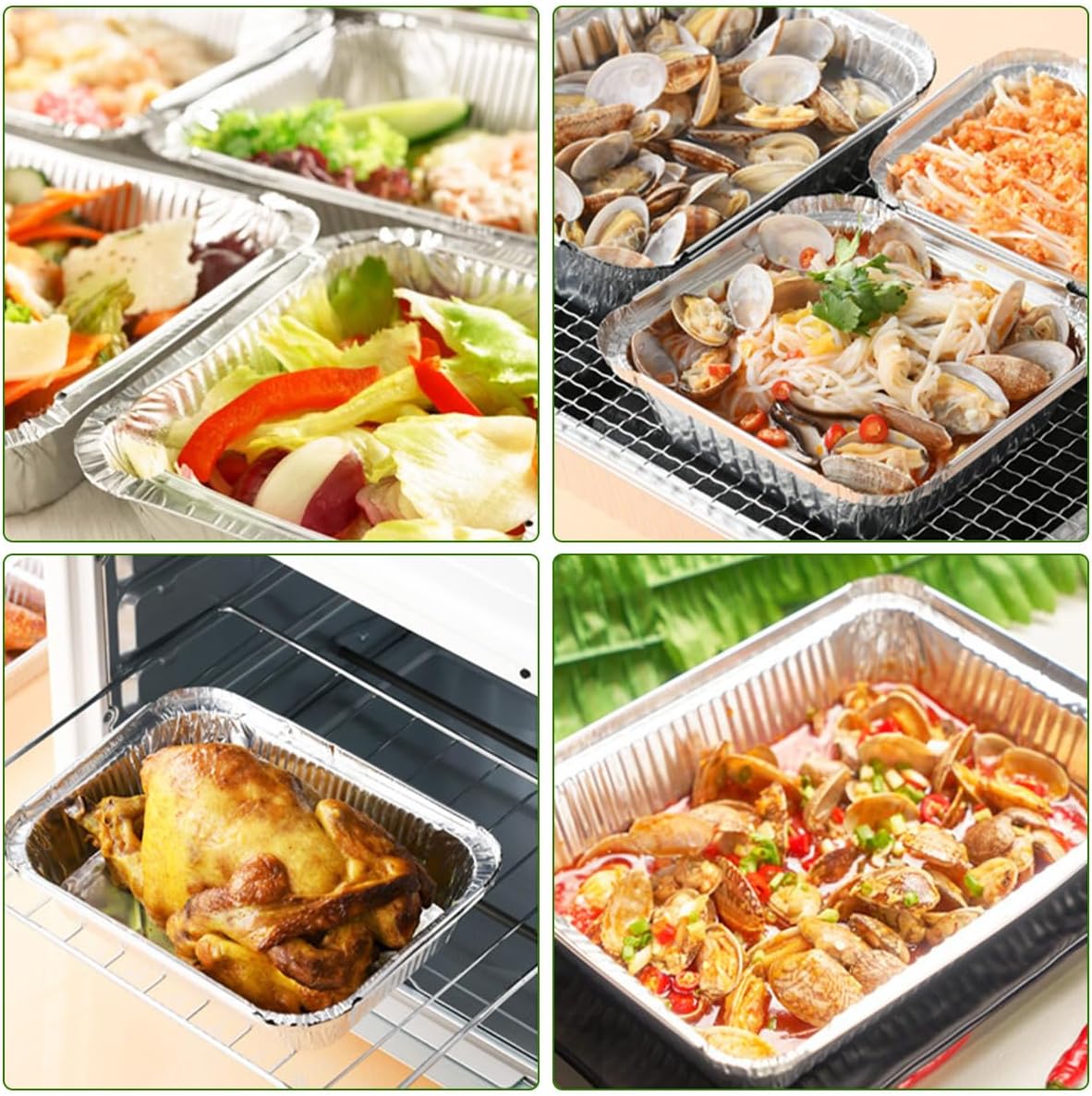 Disposable Aluminum Foil Food Containers with Lids – 10 Pack Takeaway Trays