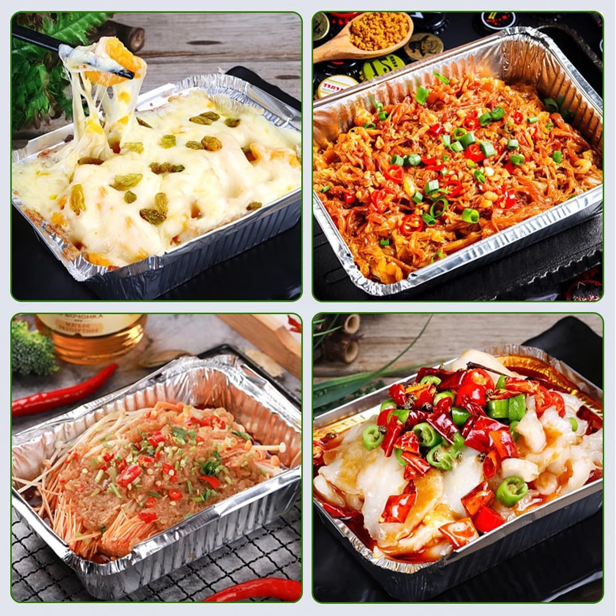 Disposable Aluminum Foil Food Containers with Lids – 10 Pack Takeaway Trays