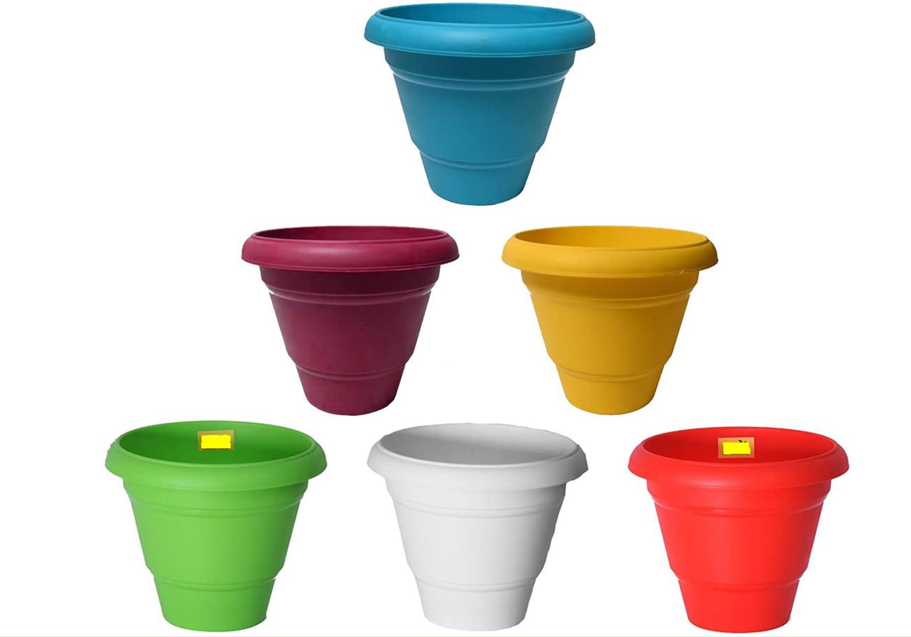 Plastic Nursery Plant Pots Indoor & Outdoor Flower Planters with Drainage Holes for Seedlings, Herbs, Succulents & Transplants