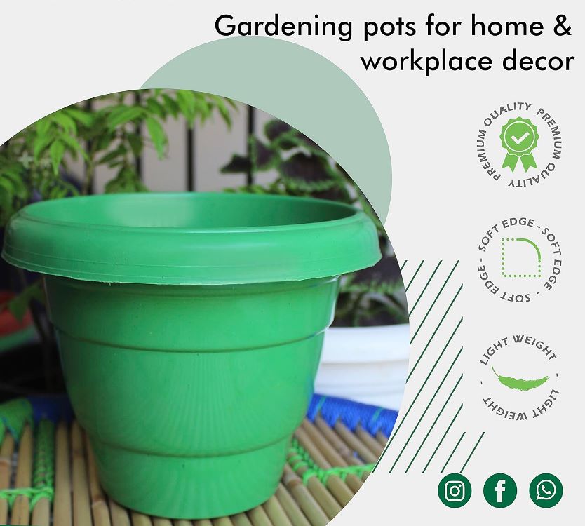 Plastic Nursery Plant Pots Indoor & Outdoor Flower Planters with Drainage Holes for Seedlings, Herbs, Succulents & Transplants