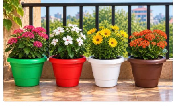 Plastic Nursery Plant Pots Indoor & Outdoor Flower Planters with Drainage Holes for Seedlings, Herbs, Succulents & Transplants