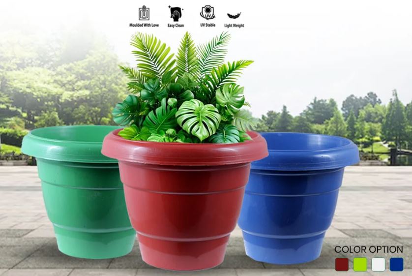 Plastic Nursery Plant Pots Indoor & Outdoor Flower Planters with Drainage Holes for Seedlings, Herbs, Succulents & Transplants