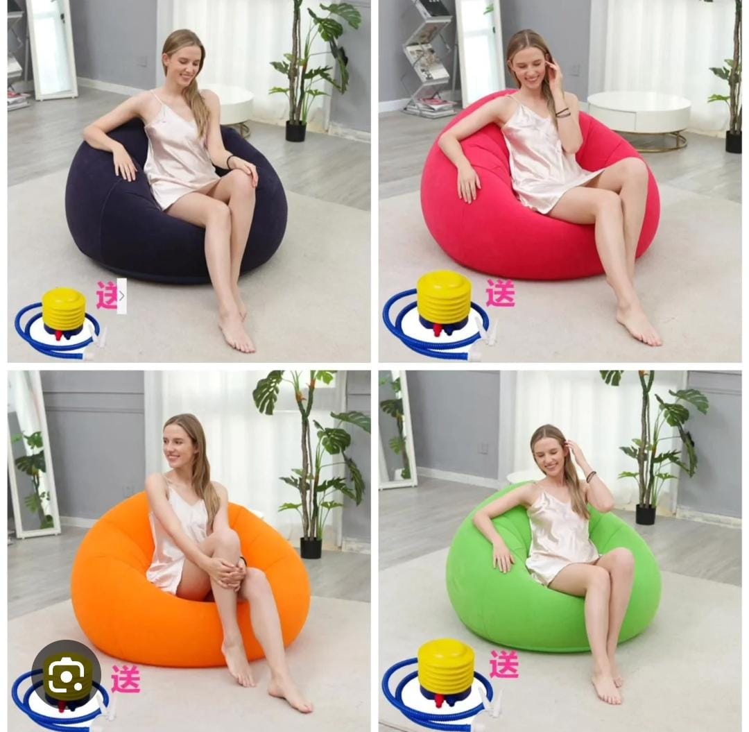 New arrival🔥🔥🔥🔥🔥 🏈🧶 Large Lazy Inflatable Sofa Seat Bean Bag Chair with Free Manual Pump, Portable Air Lounge Couch for Indoor & Outdoor Use, Easy Storage, Comfortable Relaxing Chair 🛋️✨