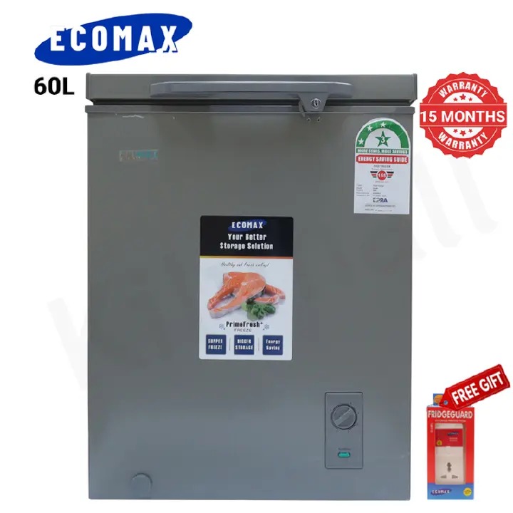 ECOMAX 119L Chest Freezer ❄️ | Deep Freezer BD-119 | Energy Saving | Fast Cooling | Lock & Key 🔑 | Free Fridge Guard Included | Home & Business Freezer