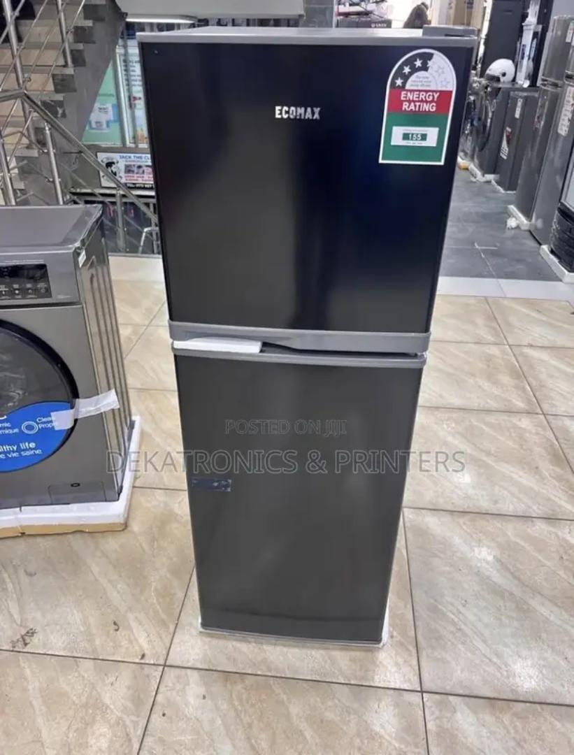 ECOMAX 138L Double Doors Fridge and Freezer with Glass Shelf Energy Saving Compact Household Fridge BCD-138 Household Applicances Refrigerator