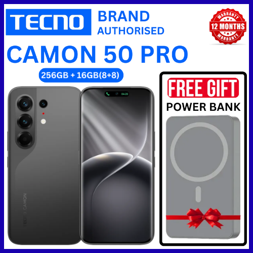 BRAND NEW TECNO CAMON 50 PRO 256GB ROM +16GB(8+8GB )RAM, 6.78" AMOLED CURVED SCREEN 6500mAh BATTERY 50MP MAIN CAMERA 32MP SELFIE ANDROID 16 SMARTPHONE
