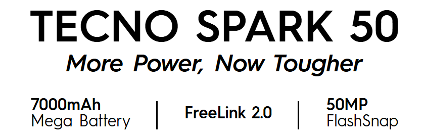NEW ARRIVALS!!!! BRAND NEW TECNO SPARK 50 4G SMARTPHONE 256GB ROM+ 24GB RAM 6.78"  INCH SCREEN 120Hz REFRESH RATE 6700mAh Battery 18W FAST CHARGING, 50MP  CAMERA, 8MP BACK CAMERA  ANDROID 16