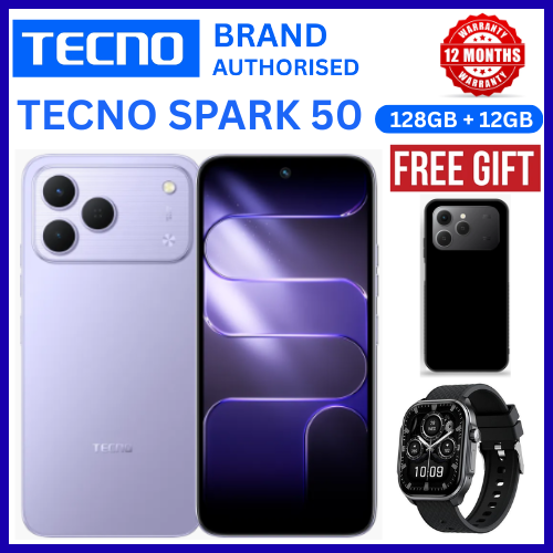 NEW ARRIVALS!!!! BRAND NEW TECNO SPARK 50 4G SMARTPHONE 128GB ROM+ 4GB RAM 6.78"  INCH SCREEN 120Hz REFRESH RATE 6700mAh Battery 18W FAST CHARGING, 50MP  CAMERA, 8MP BACK CAMERA  ANDROID 16