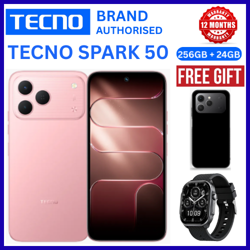 NEW ARRIVALS!!!! BRAND NEW TECNO SPARK 50 4G SMARTPHONE 256GB ROM+ 24GB RAM 6.78"  INCH SCREEN 120Hz REFRESH RATE 6700mAh Battery 18W FAST CHARGING, 50MP  CAMERA, 8MP BACK CAMERA  ANDROID 16