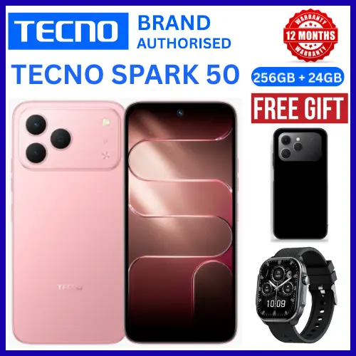 NEW ARRIVALS!!!! BRAND NEW TECNO SPARK 50 4G SMARTPHONE 256GB ROM+ 24GB RAM 6.78"  INCH SCREEN 120Hz REFRESH RATE 6700mAh Battery 18W FAST CHARGING, 50MP  CAMERA, 8MP BACK CAMERA  ANDROID 16