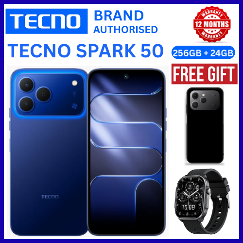 NEW ARRIVALS!!!! BRAND NEW TECNO SPARK 50 4G SMARTPHONE 256GB ROM+ 24GB RAM 6.78"  INCH SCREEN 120Hz REFRESH RATE 6700mAh Battery 18W FAST CHARGING, 50MP  CAMERA, 8MP BACK CAMERA  ANDROID 16