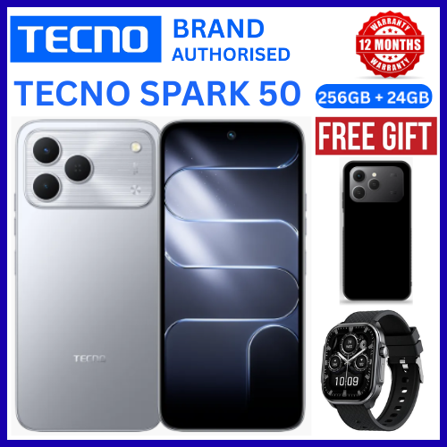 NEW ARRIVALS!!!! BRAND NEW TECNO SPARK 50 4G SMARTPHONE 256GB ROM+ 24GB RAM 6.78"  INCH SCREEN 120Hz REFRESH RATE 6700mAh Battery 18W FAST CHARGING, 50MP  CAMERA, 8MP BACK CAMERA  ANDROID 16