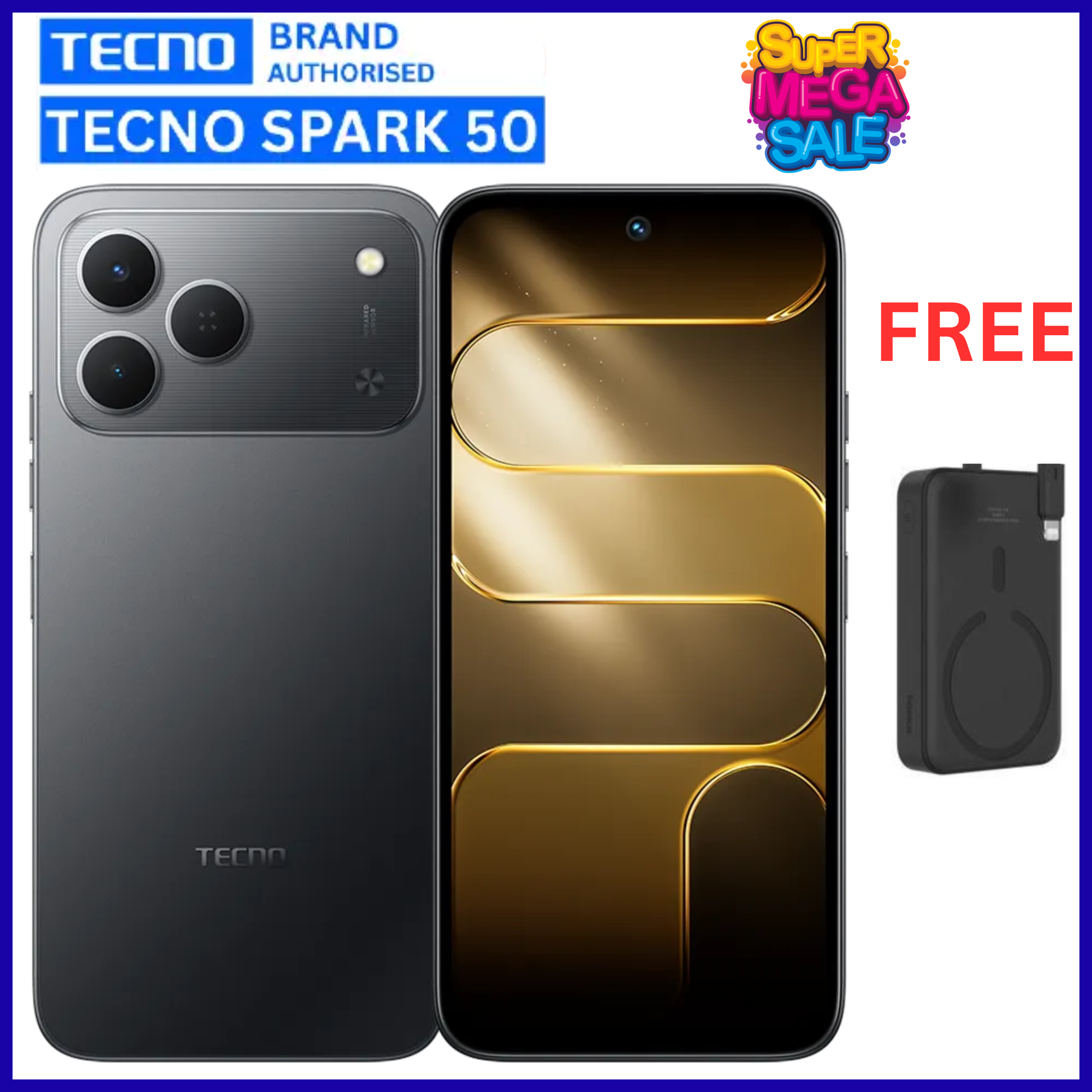 NEW ARRIVALS!!!! BRAND NEW TECNO SPARK 50 4G SMARTPHONE 128GB ROM+ 4GB RAM 6.78"  INCH SCREEN 120Hz REFRESH RATE  6700mAh Battery 18W FAST CHARGING, 50MP  CAMERA, 8MP BACK CAMERA  ANDROID 16