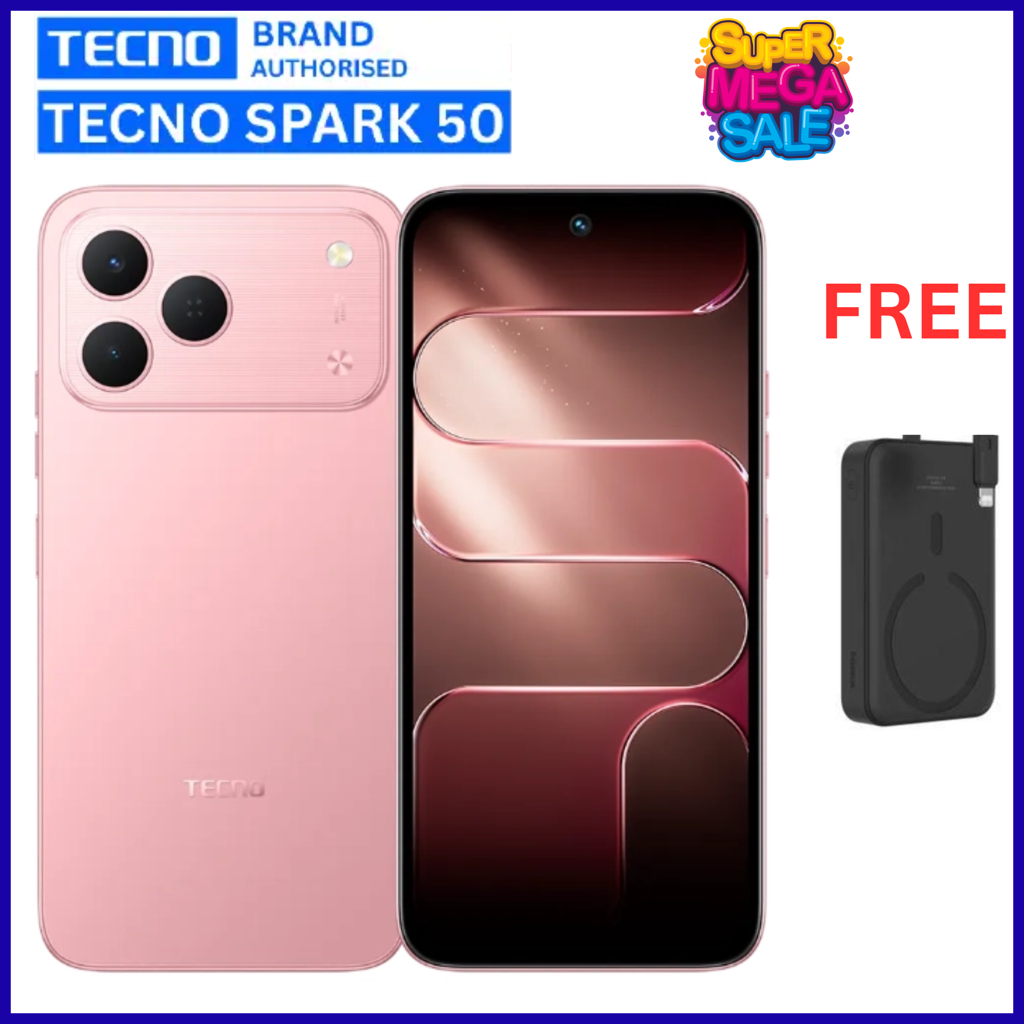 NEW ARRIVALS!!!! BRAND NEW TECNO SPARK 50 4G SMARTPHONE 128GB ROM+ 4GB RAM 6.78"  INCH SCREEN 120Hz REFRESH RATE  6700mAh Battery 18W FAST CHARGING, 50MP  CAMERA, 8MP BACK CAMERA  ANDROID 16