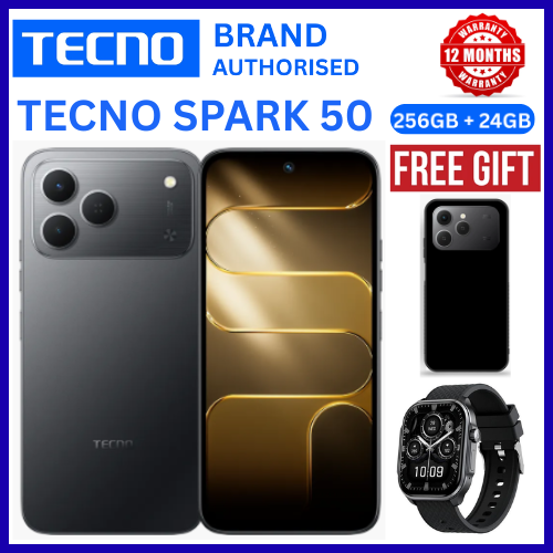 NEW ARRIVALS!!!! BRAND NEW TECNO SPARK 50 4G SMARTPHONE 256GB ROM+ 24GB RAM 6.78"  INCH SCREEN 120Hz REFRESH RATE 6700mAh Battery 18W FAST CHARGING, 50MP  CAMERA, 8MP BACK CAMERA  ANDROID 16