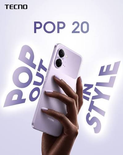 BRAND NEW TECNO POP 20 128GB ROM +4GB RAM 6.75 inch FHD 5000mAh Battery 13MP Main Camera Dual SIM 4G 15W FAST NETWORK UNISOC T7250 PROCESSOR Android 15