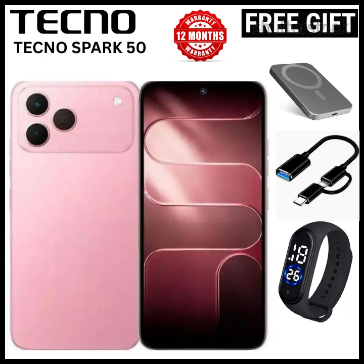 NEW ARRIVALS!!!! BRAND NEW TECNO SPARK 50 4G SMARTPHONE 256GB ROM+ 24GB RAM 6.78"  INCH SCREEN 120Hz REFRESH RATE 6700mAh Battery 18W FAST CHARGING, 50MP  CAMERA, 8MP BACK CAMERA  ANDROID 16