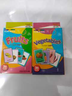 Generic Flash Cards for Kids – Fruits & Vegetables Learning Cards, 36 Cards Pack, Early Learning Educational Preschool Teaching Aids for Toddlers & Kids