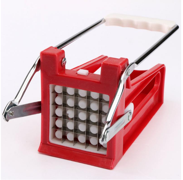 Potato Chips & French Fries Cutter Machine – Stainless Steel Strip Slicer with 2 Blades Kitchen Gadget