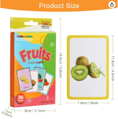 Generic Flash Cards for Kids – Fruits & Vegetables Learning Cards, 36 Cards Pack, Early Learning Educational Preschool Teaching Aids for Toddlers & Kids
