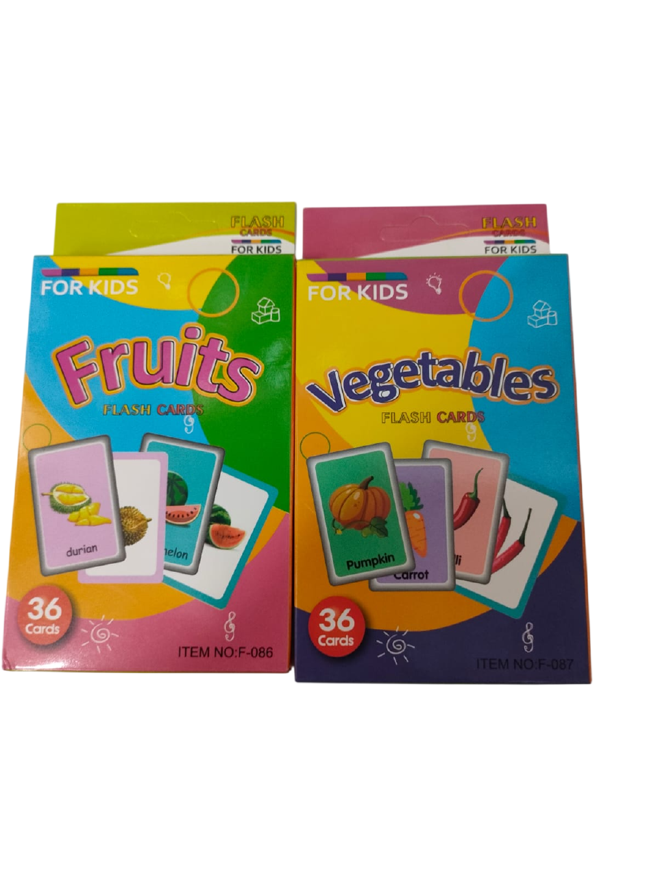 Generic Flash Cards for Kids – Fruits & Vegetables Learning Cards, 36 Cards Pack, Early Learning Educational Preschool Teaching Aids for Toddlers & Kids