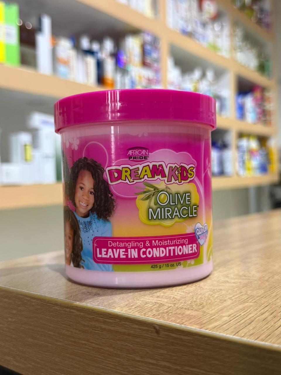 African Pride Dream Kids Olive Miracle Detangling & Moisturizing Leave-In Conditioner – Softens & Helps Manage Tangles