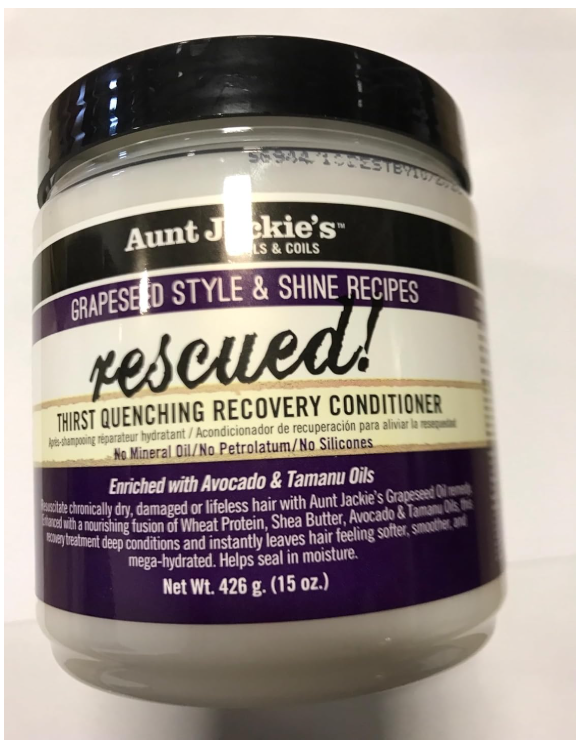 Aunt Jackie’s Grapeseed Style & Shine Recipes Rescued! Thirst Quenching Recovery Conditioner 426g – Deep Hydrating & Repair Conditioner for Dry & Damaged Hair
