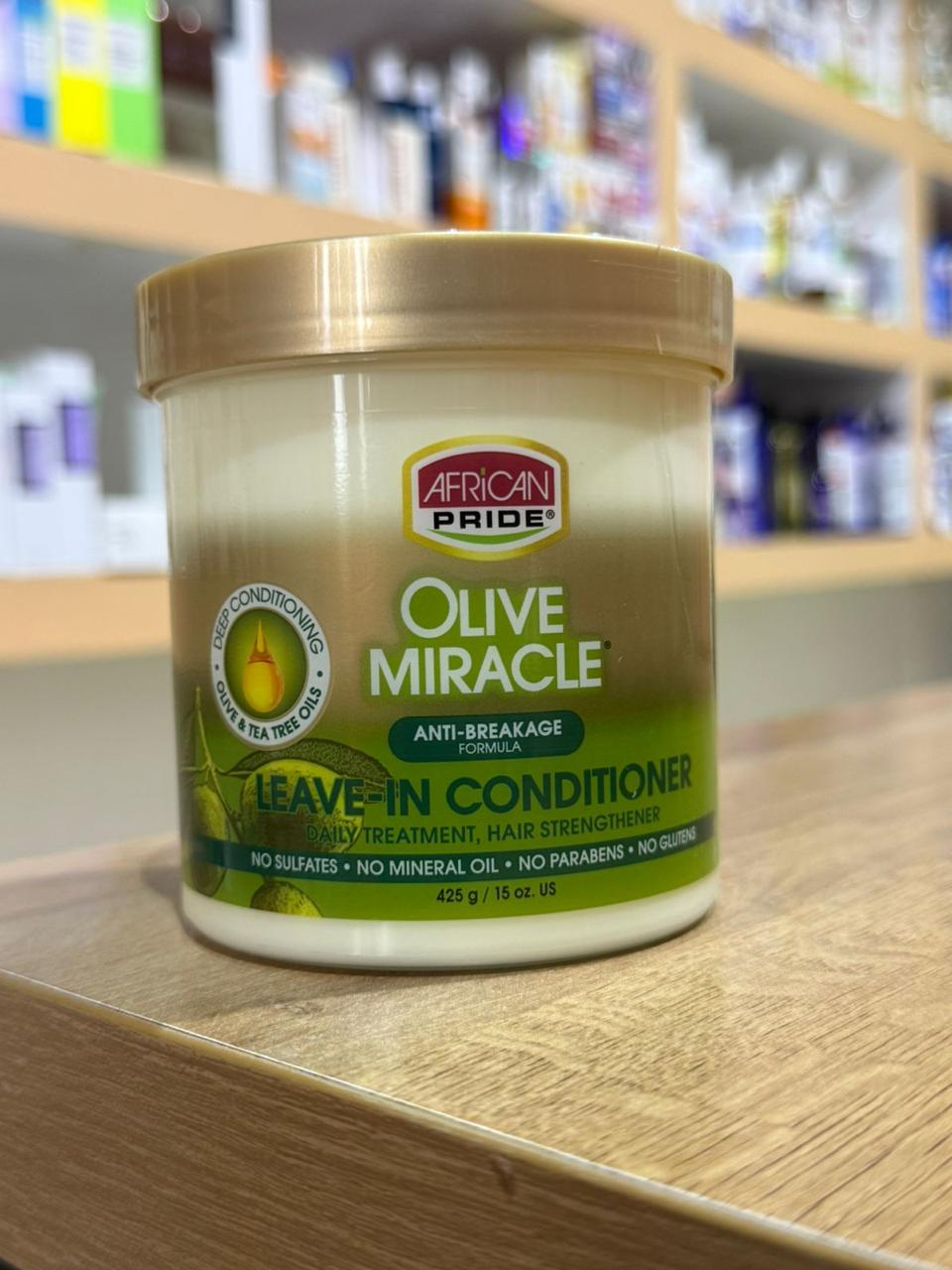 African Pride Olive Miracle Anti-Breakage Leave-In Conditioner 425g – Hair Strengthening & Moisturizing Treatment