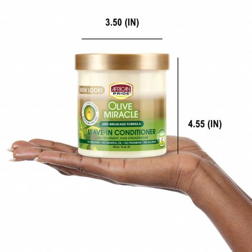 African Pride Olive Miracle Anti-Breakage Leave-In Conditioner 425g – Hair Strengthening & Moisturizing Treatment
