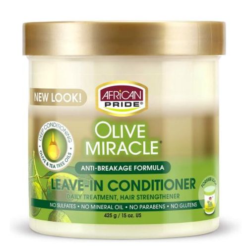 African Pride Olive Miracle Anti-Breakage Leave-In Conditioner 425g – Hair Strengthening & Moisturizing Treatment