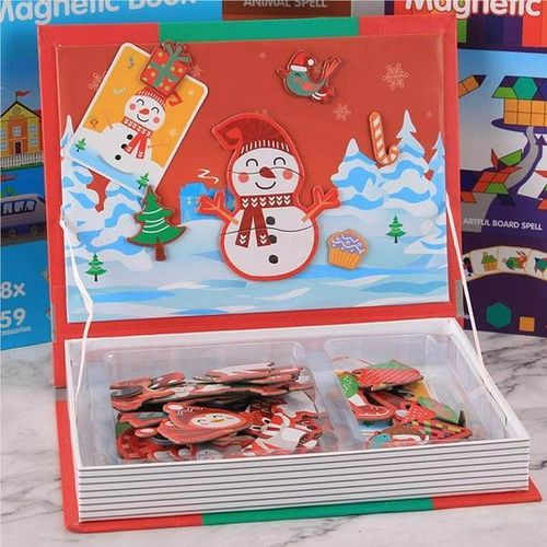 DIY Magnetic Book Early Education Puzzle Toy – Portable Dress-Up Magnet Game for Kids, Creative Learning & Fun Activity Set