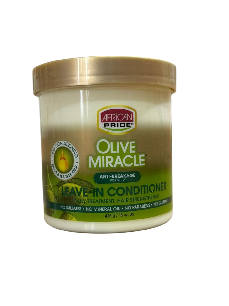 African Pride Olive Miracle Anti-Breakage Leave-In Conditioner 425g – Hair Strengthening & Moisturizing Treatment