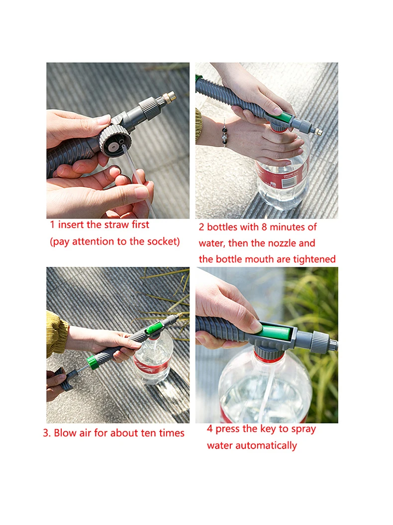 Portable Hand Pump Sprayer High Pressure Bottle Sprayer with Adjustable Copper Nozzle for Lawn Watering Car Washing and Outdoor Cleaning sprinkler head