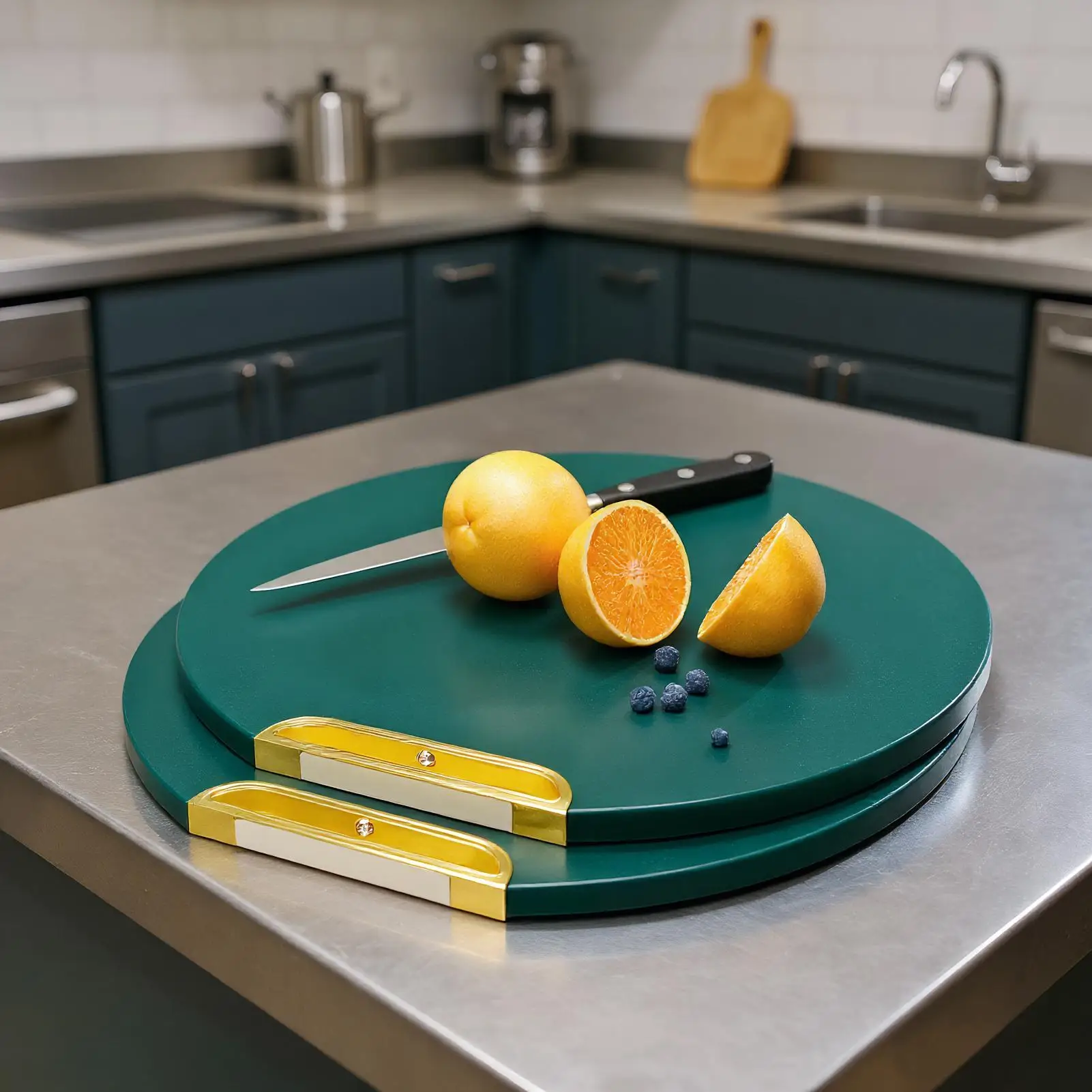 37cm Round Cutting Board Antibacterial BPA Free Chopping Board Food Grade Anti Mildew Non Slip Kitchen Cutting Board Standable and Hangable for Meat Vegetables Chopping Board